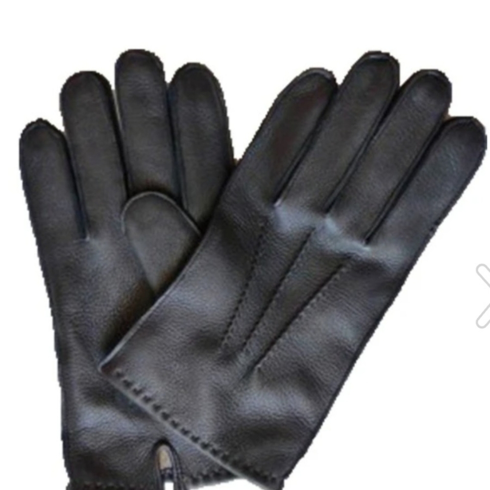 NWT - Wiebke Trading Co. Men's Deerskin / Cashmere Lined Gloves - Black - Medium
